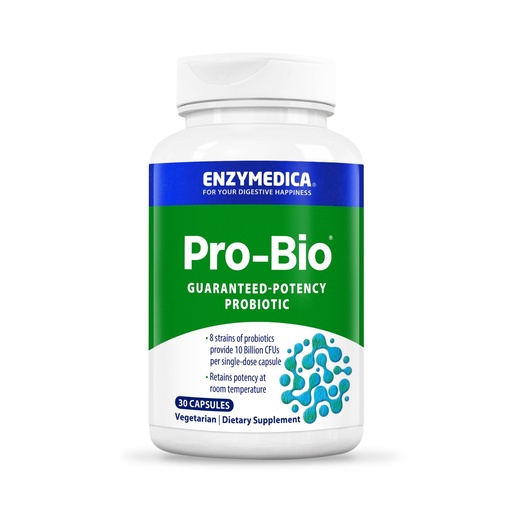 [BRSWIYQGCJYGMFTM] Enzymedica Pro-Bio Probiotic Supplement for Digestive & Gut Health - Daily Probiotic Capsules for Women & Men, 10 Billion CFU, Helps Reduce Gas & Bloating, Stomach Acid Resistant - 30 Caps