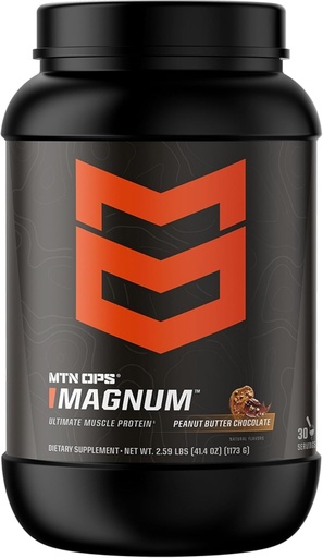 [BRSREYIDCEMR4AAY] MTN OPS Magnum 100% Whey Isolate Protein Powder - 32 Servings, Peanut Butter Chocolate