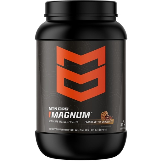 [BRSREYIDCEMR4AAY] MTN OPS Magnum Peanut Butter Chocolate Protein Powder, 23g of Whey Isolate Protein & Milk Protein with BCAAs, Zero Sugar & Gluten Free, 30-Servings