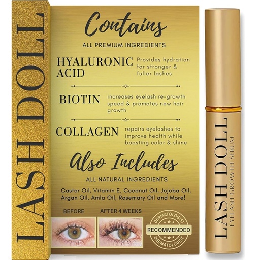 [BRSRMGIYC4BBED35] Eyelash Growth Serum Lash Serum For Eyelash Growth Made With Natural Ingredients & Hyaluronic Acid, Biotin, Collagen | Lash Growth Serum & Eyebrow Growth Serum by PeachyandMore