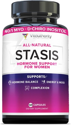 [BRSWYZIHCEIBOCT5] Vitauthority Women's Hormone Balance Supplement - 40:1 Myo-Inositol & D-Chiro Inositol Blend with DIM for Hormone Balance for Women - Women's Health Vitamin for Skin Energy & Cycle Support (1 Mes)
