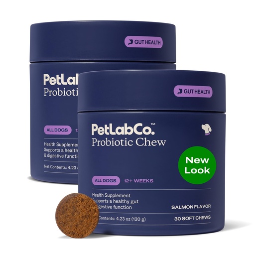 [BRSROAA2CJ7GKCTH] PetLab Co. Probiotic Chews, 30 Soft Chews, 2-Pack, Salmon | 8-strain probiotic blend with prebiotics to support digestive health, skin and seasonal allergy support