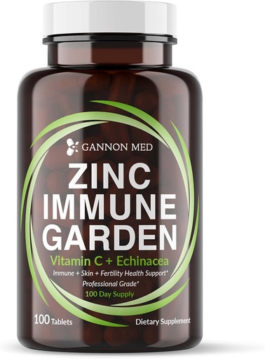 [BRSWYZL6PIMA2YLJ] Chelated Zinc 50mg Immune Garden Vitamin C 800mg Zinc Supplements Echinacea 600mg per Tablet - Immunity + Skin + Reproductive Health Minerals - Zinc Chelate Immune Booster for Kids & Adults