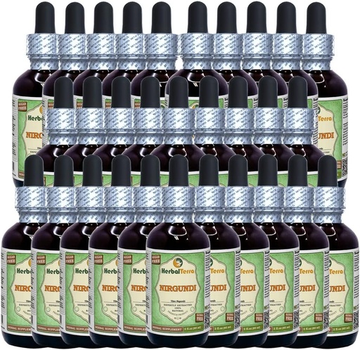[BRSWGATYDN7WK2D3] Nirgundi (Vitex Negundo) Dried Leaf Alcohol-Free Liquid Extract (Brand Name: HerbalTerra, Proudly Made in USA) 30x2 oz