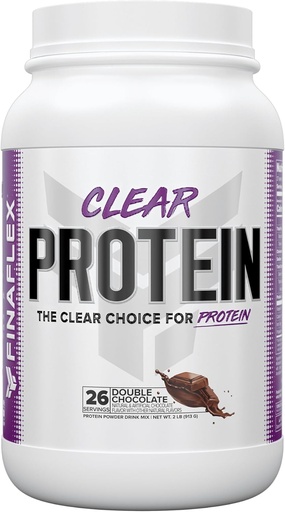 [BRSW2GD4A4IBOELL] FINAFLEX Clear Protein, Double Chocolate - 2 lb - Promueve el rendimiento muscular &amp; Crecimiento - Milkshake-Like Taste - Low Carb, Low Fat & Gluten Gratis - 27 Servings