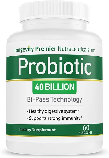 [BRSWGFL5BEHAIHI7] Longevity Probiotic 40 miljarder CFU för Colon Digestive Health