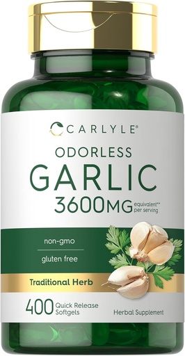 [BRSROGIKOVYRQYAZ] Carlyle Odorless Valkosipuli Softgels 3600 mg ... 400 Count...