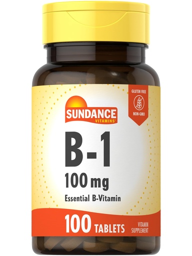 [BRSWYGQRPMGQIHI4] Sundance Vitamin B-1 | 100mg | 100 Tablets | Essential Vitamin Supplement | Vegetarian, Non-GMO, and Gluten Free Formula
