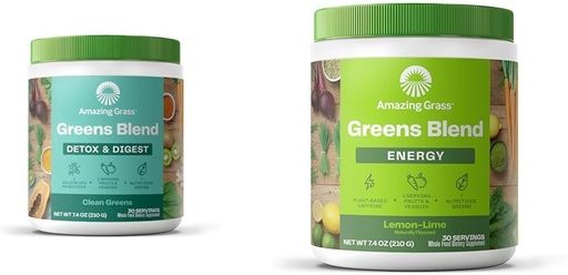 [BRSROCQPPN7QKFD6] Amazing Grass Green Blend Detox & Digest: Smoothie Mix, Rengøre med Super Green Powder & Green Superfood Energy: Smoothie Mix, Super Green Powder & Plant baseret koffein