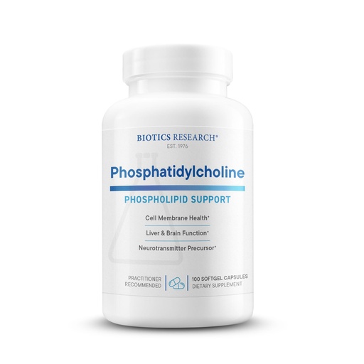 [BRSWIEYMCAGWCGTE] Biotics Research Phosphatidylcholine 420 mg/softgel, Healthy Cognitive Function, Derived from Lecithin, Contains Choline for Neurotransmitter Acetylcholine, 100 Servings