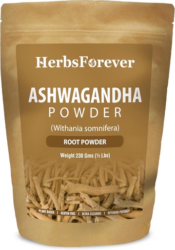 [BRSWGZT5OZYRYCYU] HerbsForever Ashwagandha Toz 230g I Winter Cherry, Non-GMO, Vegan, Gluten-Free I Ayurvedic Stress-Buster Supports Energy Alert, Vitality & Rejuvenator Genel Wellness