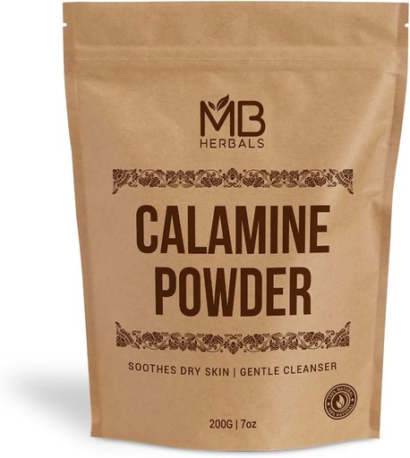 [BRSW2FIDCQGRMGTV] MB Herbals Calamine Powder 7 oz (200 Gram) | Calamine Powder for Soap Making and Soothing Face Pack for Dry Skin | No External Fragrance or Color | No Preservatives