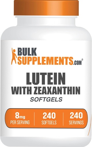 [BRSROFQPPJ6AOA34] BulkSupplements.com Lutein with Zeaxanthin Softgels - Zeaxanthin Plus Lutein, Lutein and Zeaxanthin supplements, Eye Vitamins - Gluten Free, 1 Softgel per Serving, 240 Softgels