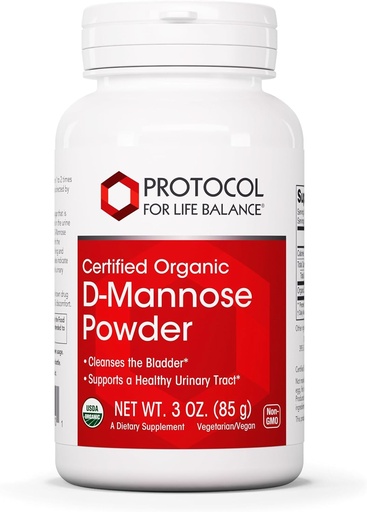 [BRSWIZQNBV4R2ETA] PROTOCOL FOR LIFE BALANCE D-Mannose Powder - 2g per portion - Bladder Cleanse - Support Health Urinary Tract - för Män & Kvinnor - Kosher & Non-GMO - 3 oz