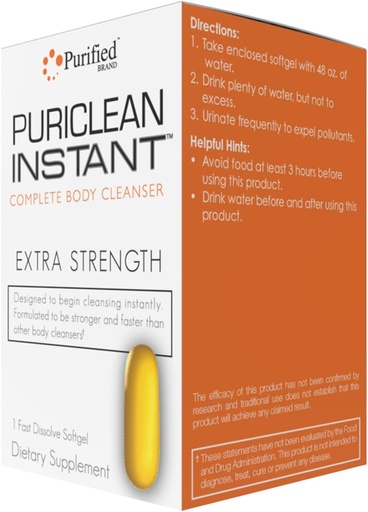 [BRSWIYIAO4NBE2I7] Wellgenix Puriclean Instant Complete Body Cleanser, 1 Fast Acting Softgel, Premium Extra Strength Herbal Cleanse Detox, One Hour Detox Support Supplement