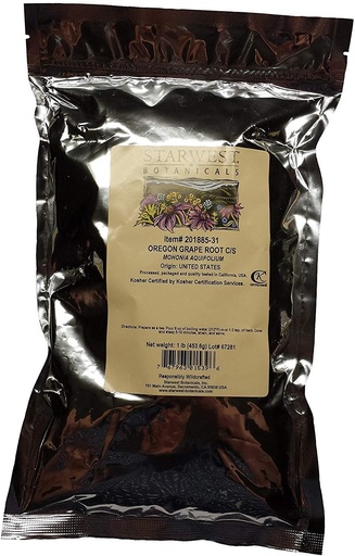 [BRSWIYANDMIRCCDU] Oregon Grape Root C/S Wildcrafted - Mohonia aquifolium, 1 lb, (Orto Botanici di inizio ovest)