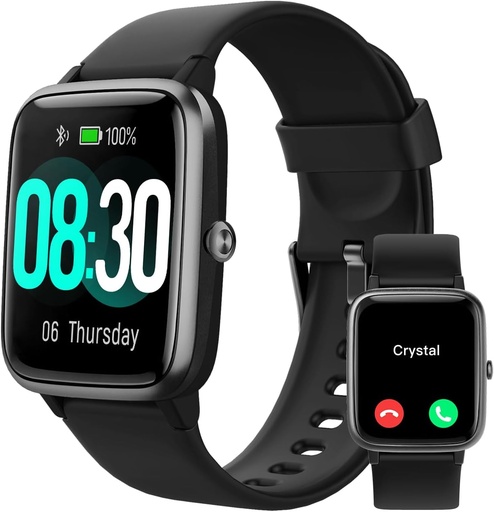 [BRSW2GDRCABAYYDK] GRV Smart Watch for iOS and Android Phones (Answer/Make Calls), Watches for Men Women IP68 Waterproof Smartwatch Fitness Tracker Watch with Heart Rate/Sleep Monitor Steps Calories Counter (Black)