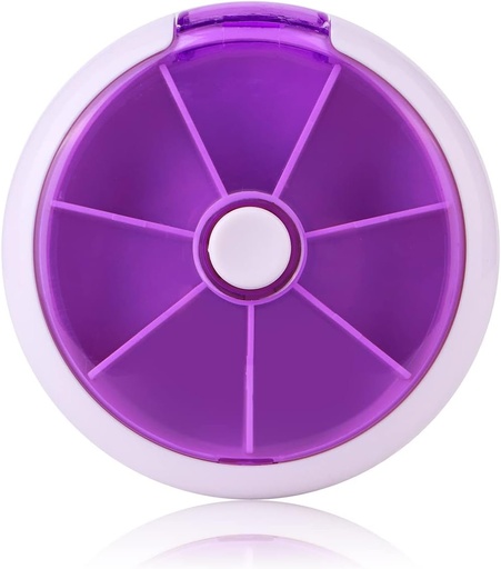 [BRSRMZ37BENQGFLH] Creative Portable Mini 7 Day Weekly Shape Rotary Cute Fruit Struit Pill Case Box (Purple)