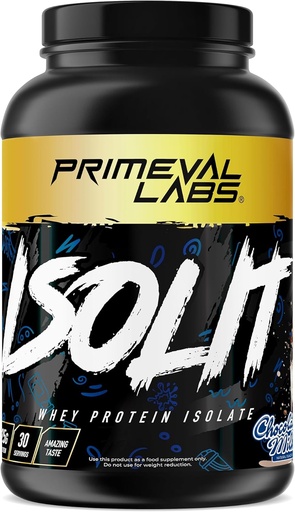 [BRSROGQHOAMGAEL2] Primeval Labs ISOLIT - Whey Protein Toz, 100% Whey Isolate, 25g of Protein, BCAAs, Fast Absorbing, Easy Digesting (Chocolate Milk, 2lb)