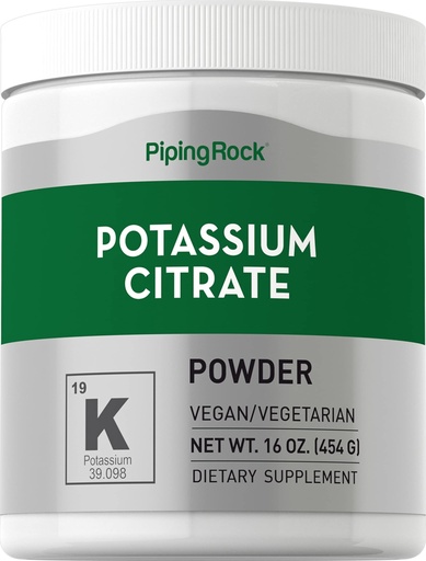 [BRSRMHD5BYBAEGQ3] Piping Rock Potassium Citrate Powder Supplement | 1 lb | Unflavored | Vegetarian, Vegan, Non-GMO, Gluten Free