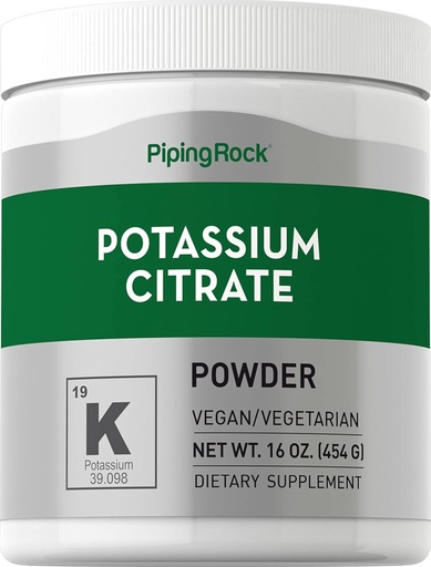 [BRSRMHD5BYBAEGQ3] Piping Rock Potassium Citrate Powder supplement - 1 lb - Unflavored , Vegetarian, Vegan, Non-GMO, Gluten Free