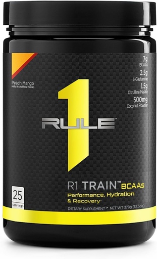 [BRSWGZA5PN6BUCTV] Rule One R1 Train Bcaas 25 Serving Peach Mango, 378 Gram