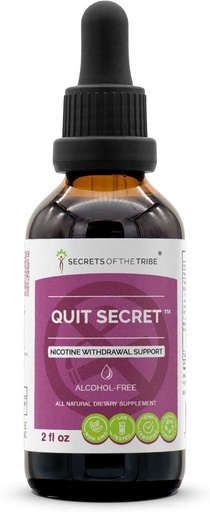 [BRSWGHYTBMAQYDQ4] Quit Secret Alcohol-Free Extract, Licorice,Lungwort,Nutmeg,St. John's Wort. Glycerite Tincture, Nicotine Withdrawal Support (2 fl oz)
