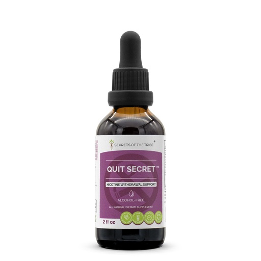 [BRSWGHYTBMAQYDQ4] Secrets of the Tribe Quit Secret Alcohol-Free Extract, Licorice,Lungwort,Nutmeg,St. John's Wort. Glycerite Tincture, Nicotine Withdrawal Support (2 fl oz)