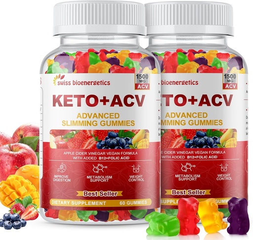 [BRSRAGQ6O4JQAYDH] (2 팩) Keto Apple Cider Vinegar Gummies, Keto ACV Gummy Diet 보충교재, Folate를 가진 진보된 1500mg ACV Gummies, B12, B6 및 여자 남자를 위한 Keto 지원, 젤라틴 자유로운, 채식주의자 & 비 GMO (멀티 플라이어)