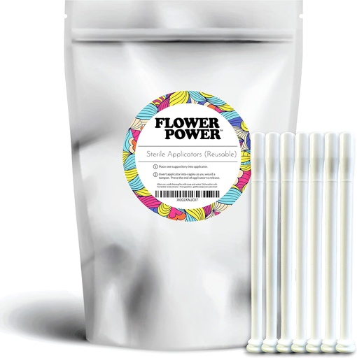 [BRSW2ZIPAV6AGGT2] Flower Power Vaginal Suppository Applicators - Vaginal Suppository Applicator Pack for Boric Acid Suppositories Capsules - 7 pcs.