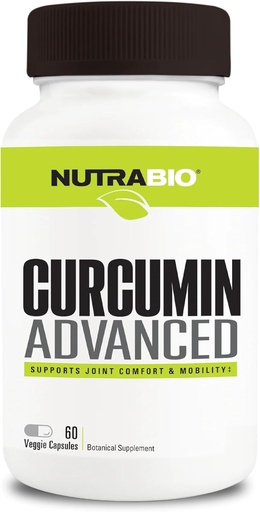 [BRSWGAQDCUMB6CIU] NutraBio Curcumin Advanced Digestion & Joint Support Complex, 60 Vegetable Capsules