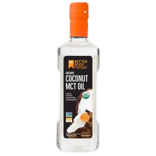 [BRSWGHANDMMQ22YU] BetterBody Foods Organic Coconut MCT Oil - Energy Boosting- Keto-Friendly - C8 & C10 - Gluten Free - 16.9 oz