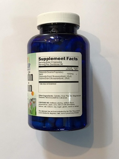 [BRSWGGA3PMMQADYY] Hesperidin Diosmin 180 Capsules 50mg/450mg - (Non-GMO, Gluten Free) Promotes Lymphatic Drainage & Supports Circulation - Made in USA - Vitamins Because
