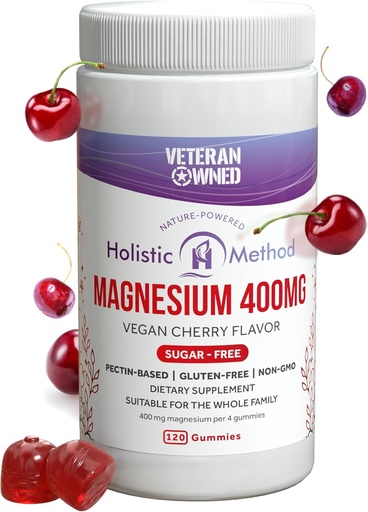 [BRSWYCY3AUAQKCY7] Magnesium Citrate Gummies - Sugar-Free, Vegan dan Non- GMO untuk Better Sleep and Relaxation - No Sugar Alkohol - Magnesium Tambahan untuk Dewasa, Remaja dan Anak-Anak - Cherry - 120 Chews