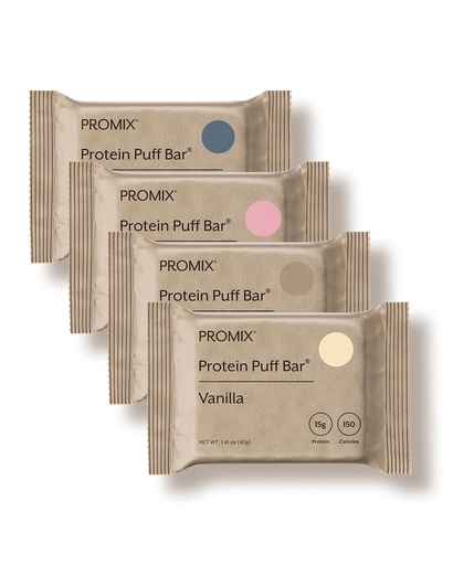 [BRSROGAFDF7BQH3Z] ProMix Nutrition Protein Puff Bars - Variety Pack - Vanilla, Chocolate, Strawberry, Blueberry - Marshmallow Crispy Treat - High Protein & Low Calorie - 12 Bars