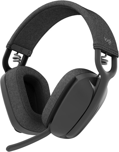 [BRSW2HALCUNGY3LZ] Logitech Zone Vibe 100 Lightweight Wireless Over Ear Headphones with Noise Canceling Microphone, Advanced Multipoint Bluetooth Headset, Works with Teams, Google Meet, Zoom, Mac/PC - Graphite