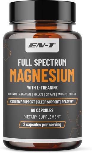 [BRSROH3QCEFROH3X] Magnesium Supplement, Natural Calm Mag w/L Theanine, P5P (B6), Zinc, Glycine, 6 Forms, L Theanine Supplement
