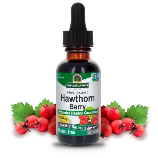 [BRSWIYT7BUJWAHD6] Nature's Answer Hawthorn Berries | Promotes Healthy Circulation Function | Helps Maintain Healthy Cholesterol Levels | Gluten-Free, Alcohol-Free, Kosher Certified & No Preservatives 1oz