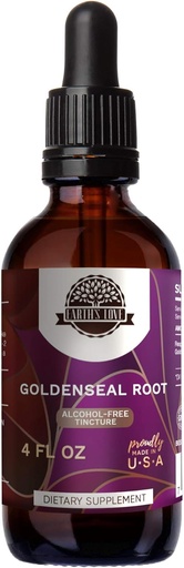[BRSWGZIDAAPA22D4] Earth's Love - Goldenseal Root Alcohol-Free Herbal Extract Tincture, Super-Concentrated Goldenseal (Hydrastis Canadensis) Dried Root (4 Fl Oz)