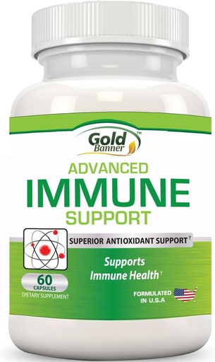 [BRSWIBY5C4NWAEQ3] Gold Banner Immune Support Supplement Superior Anti-Oxidant - ökar immunsystemet med Red Raspberry, Pomegranat, Pine Bark, Grape Seed, Green Extracts- Polyfenoler, Lycopene