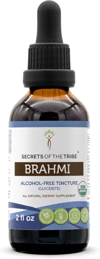 [BRSROYD4C4JQKADL] Secrets of the Tribe Brahmi USDA Organic | Alcohol-Free Extract, High-Potency Herbal Drops | Made from 100% Certified Organic Brahmi (Bacopa Monnieri) Dried Herb 2 oz