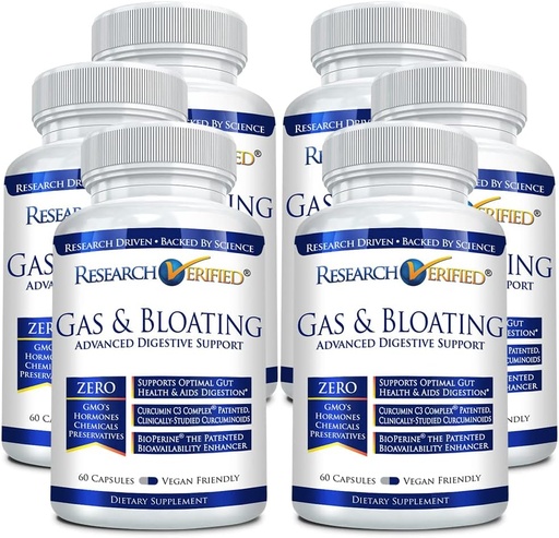 [BRSWYAA2A4CAEFY4] Research Verified Gas and Bloating - Relax Intestinal Muscles, Eliminate Gas Buildup - Artichoke Powder, Ginger, Peppermint Leaf Powder - 360 Capsules - Vegan