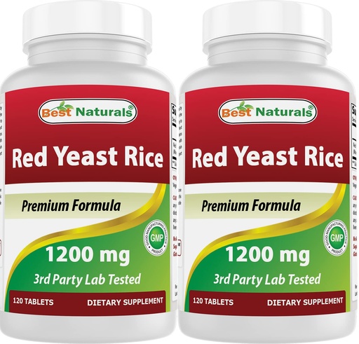 [BRSW2AYBPMNB4F33] Best Naturals Red Yeast Rice 1200 mg (Non-GMO) 120 Tablets (120 Count (Pack of 2))