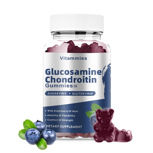 [BRSRAGQQOYHBO33K] Glucosamine Chondroitin Gummies with MSM & Elderberry Extra Strength - Joint Support, Antioxidant Immune Support Supplement for Adults, Men & Women Minerals, coenzyme Q10, DHA- 60 Blueberry Gummies