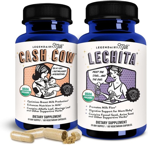 [BRSROC34CIJWCFD4] Legendairy Milk Cash Cow + Lechita - Lactation Supplement to Support Supply and Improve Milk Flow - Made with Moringa, Alfalfa, Fennel, Anise, and Goat's Rue
