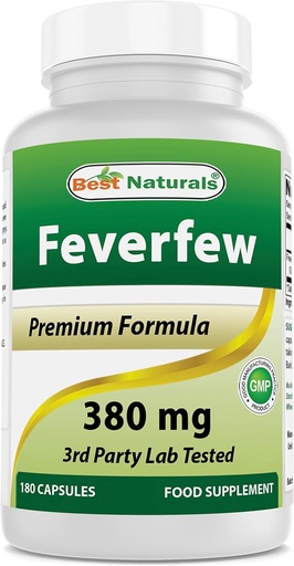 [BRSWKZ32BIMAYCY7] Best Naturals Feverfew 380 mg 180 Capsules