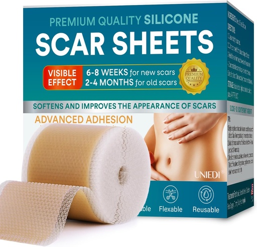 [BRSRAYYCAEMR4ETB] Silicone Scar Sheets, Silicone Scar Tape(1.6"x 120" Roll-300CM), Silicone Tape for Scars, Scar Tape for Surgical Scars, Silicone Scar Strips for C-Section, Tummy Tuck, Keloid, and Surgical Scars