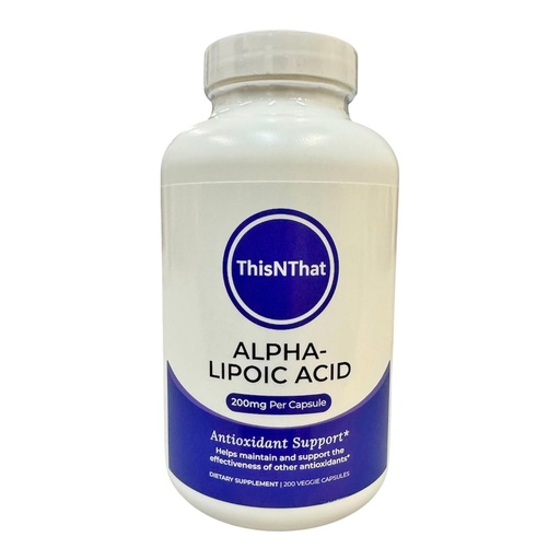 [BRSW2BAYOUIRODYU] ThisNThat 200 Count Alpha Lipoic Acid Antioxidant Dietary Supplement, 200mg Veggie Capsules