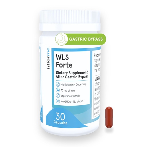 [BRSRAAQRAAPGCCA3] FitForMe Bariatric Multivitamin with Iron, Tailored for Gastric Bypass Surgery – One-a-Day Capsule, 30-Day Supply, Easy-to-Swallow WLS Forte Capsule, Scientifically Formulated – for Men & Women