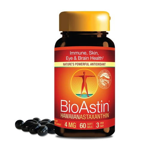[BRSWIYLQBIOR6DL2] Nutrex Hawaii BioAstin Hawaiian Astaxanthin - 4mg, 60 Softgels - Farm-Direct Premium Antioxidant Supplement to Support Eye, Skin, Joint & Immune System Health - Non-GMO & Gluten-Free